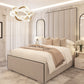 Herringbone Luxury Panelled Bed With Contrast Black Piping